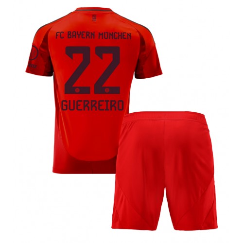 Fotballdrakt Barn Bayern Munich Raphael Guerreiro #22 Hjemmedraktsett 2024-25 Kortermet (+ Korte bukser)